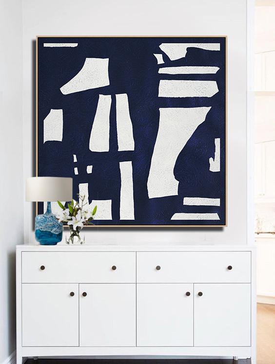 Navy Blue Minimalist Painting #NV299A - Click Image to Close